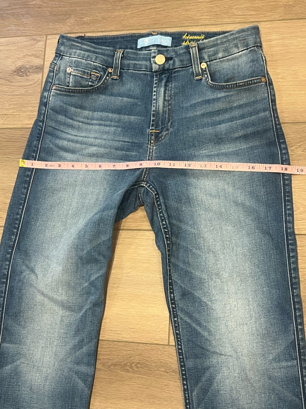 7 For All Mankind B(air) Kimmie Straight Leg Jeans Size 28 Wiskering Detail - Picture 6 of 14